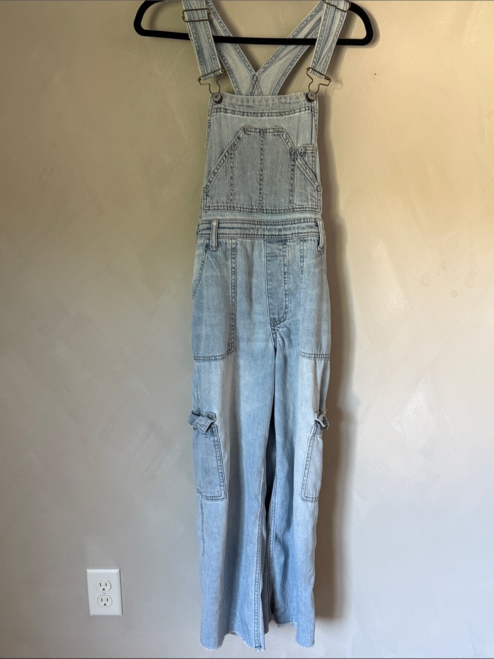 Pilcro Super Soft Light Wash Denim Overalls - Blue